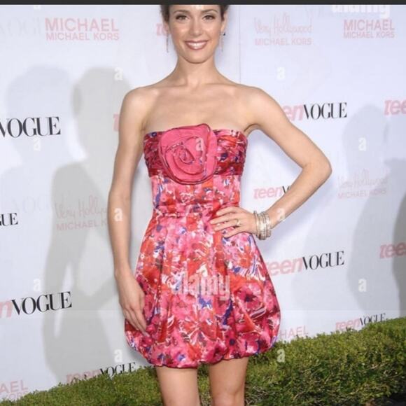 Bcbgmaxazria Strapless Begonia Combo Bubble Dress Size 12 BNWT - Picture 1 of 13